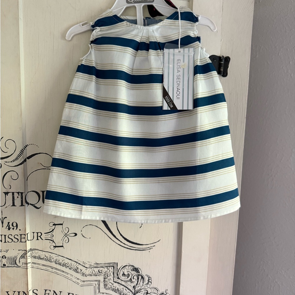 NWT Authentic Designer Elisa Sandaoui Baby Sundress with Matching Bloomers - Picture 4 of 16